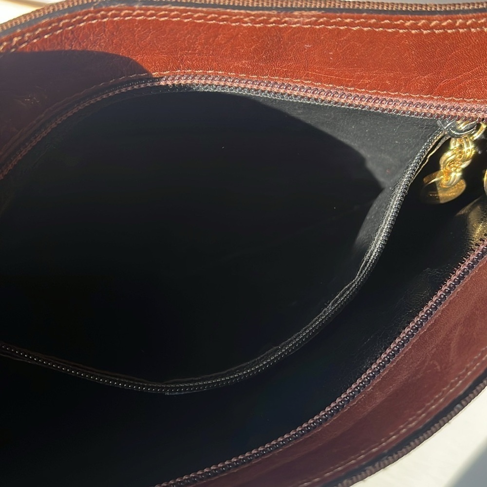 Vintage Salvatore Ferragamo Brown Grosgrain Ribbon Leather Brown Shoulder Bag - Picture 7 of 16